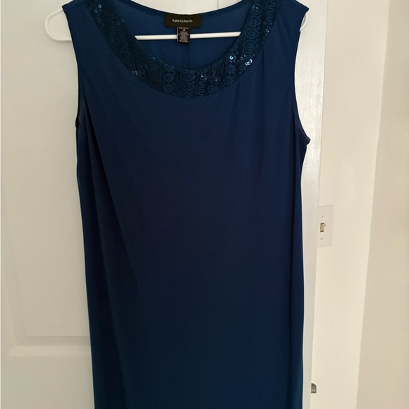 R & M Richards Blue sleeveless dress with matching Long Sleeve jacket - Picture 2 of 4